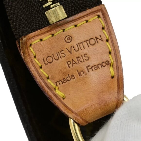 LOUIS VUITTON Logo BUCKET PM Pouch Bag Monogram Leather Brown France 60EE071 - Picture 2 of 13